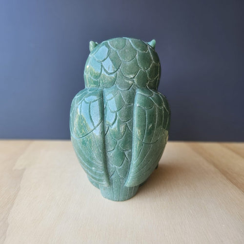 Green Aventurine Owl | The Prosperity Watcher