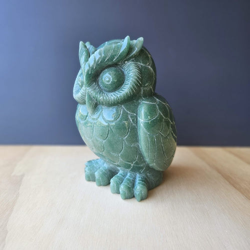 Green Aventurine Owl | The Prosperity Watcher