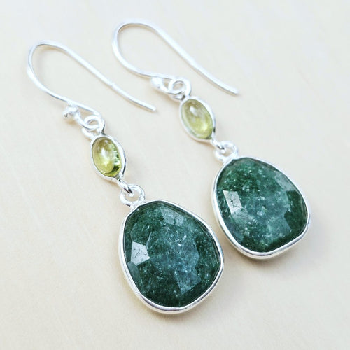 Green Aventurine & Peridot Earrings | Green Goddess
