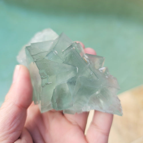 Green Cubed Fluorite Collector Specimen | Zhejiang China 255gms
