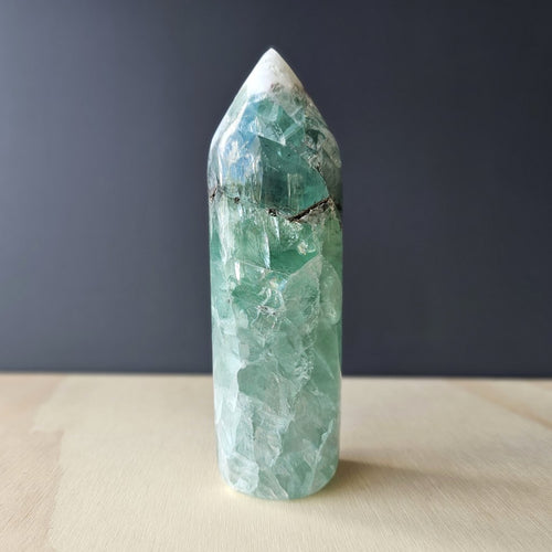 Green Fluorite Dome Point Tower | Heart-light Pillar