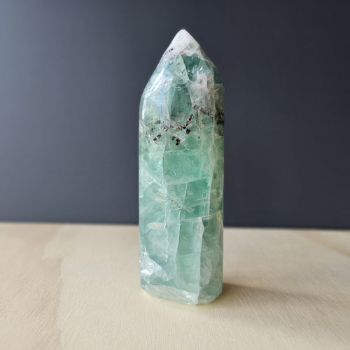 Green Fluorite Dome Point Tower | Heart-light Pillar