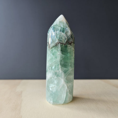 Green Fluorite Dome Point Tower | Heart-light Pillar