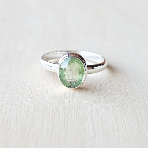 Green Kyanite Faceted Ring | Ring Of Passion