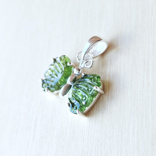 Green Tourmaline Butterfly Pendant | Heartline Flight