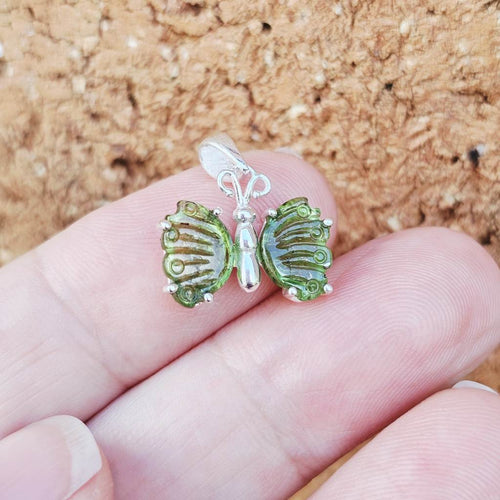 Green Tourmaline Butterfly Pendant | Heartline Flight