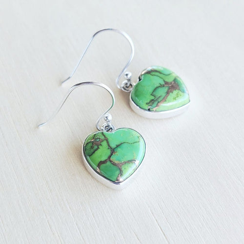 Green Turquoise & Copper Earrings | Heart Alignment