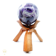 Hand Carved Wooden Crystal & Mineral Sphere Stands | Extra Large