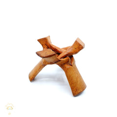 Hand Carved Timber Sphere Stands For Crystals & Minerals | Medium