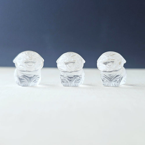 Himalayan Natural Quartz - A Grade Baby Tiger Carvings | Snow Tiger