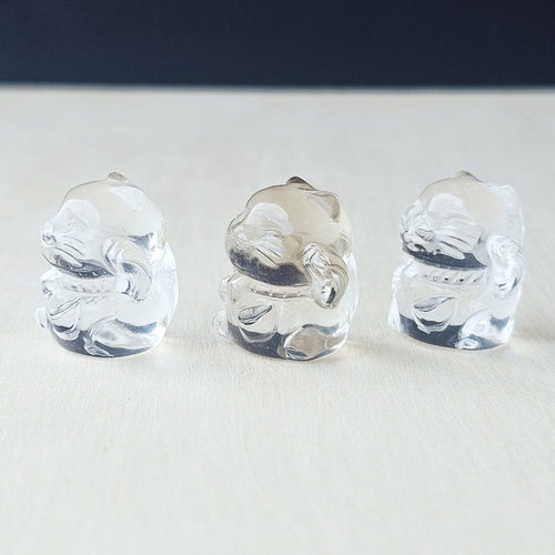 Himalayan Natural Quartz - A Grade Lucky Cat Carvings | Prosperity Cats