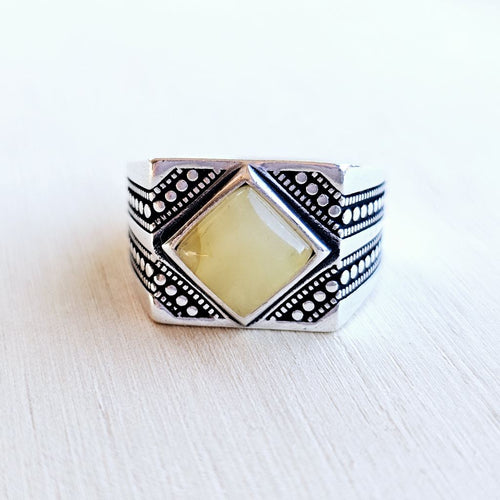 Honeycomb Amber Ring | Ancient Power, Modern Edge