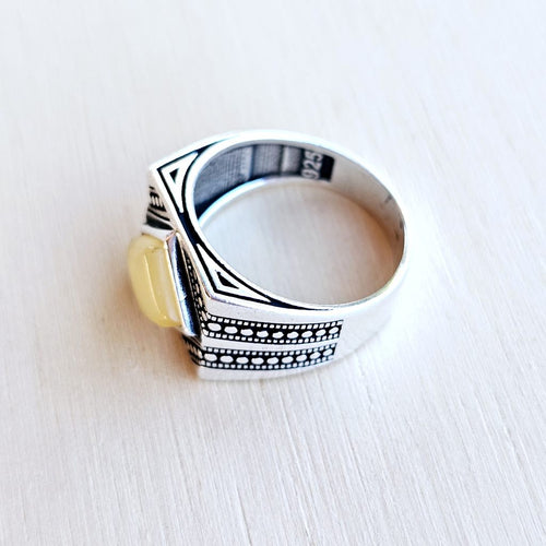 Honeycomb Amber Ring | Ancient Power, Modern Edge
