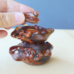 Hubei Agate Teapot With Bird Lid | Bird In An Autumn Tea Garden