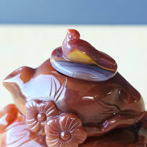 Hubei Agate Teapot With Bird Lid | Birds And Blossum