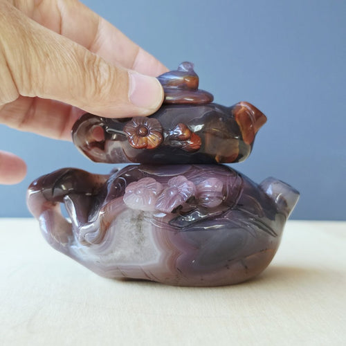 Hubei Agate Teapot With Bird Lid | Tea For Two