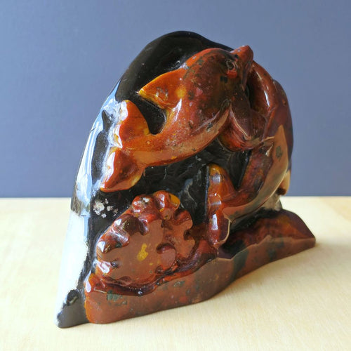 Agate & Quartz Dolphin Carving | Dolphins At Play