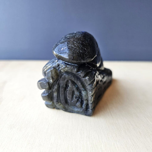 Labradorite Mushroom Carving | Flashcap Trio