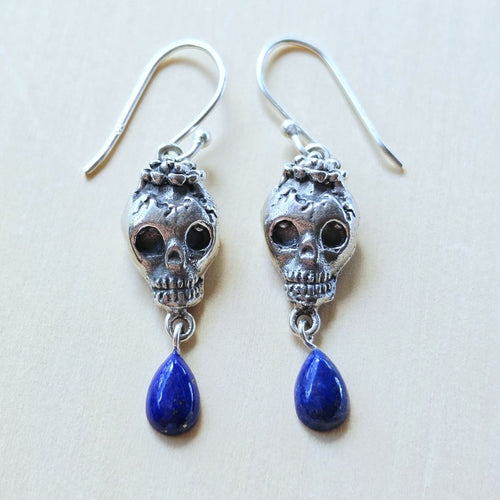 Lapis Lazuli Skull Earrings | Ancient Soul