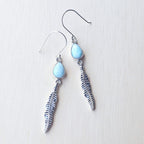 Larimar Feather Earrings | Spirit Flight