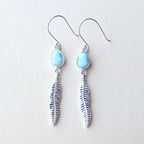 Larimar Feather Earrings | Spirit Guide