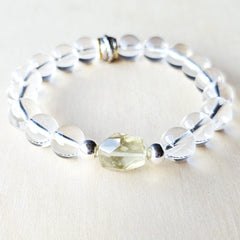 Libyan Desert Glass & Quartz Bracelet | The Ascension Bracelet
