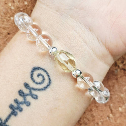 Libyan Desert Glass & Quartz Bracelet | The Ascension Bracelet