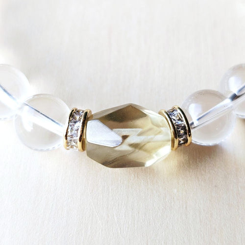 Libyan Desert Glass & Quartz Bracelet | The Ascension Bracelet