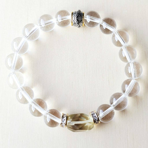 Libyan Desert Glass & Quartz Bracelet | The Ascension Bracelet