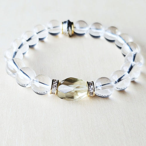 Libyan Desert Glass & Quartz Bracelet | The Ascension Bracelet