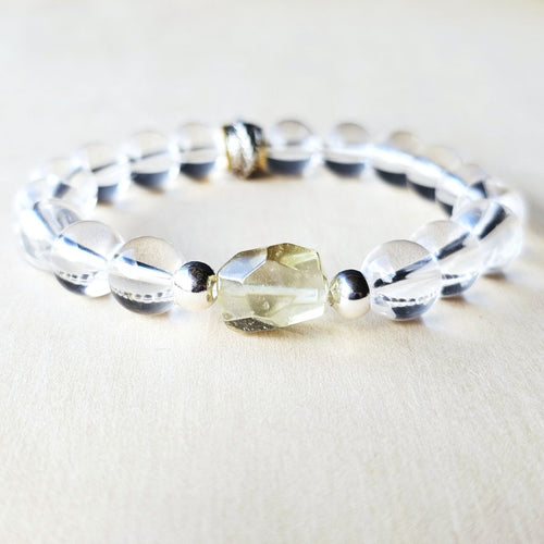 Libyan Desert Glass & Quartz Bracelet | The Ascension Bracelet