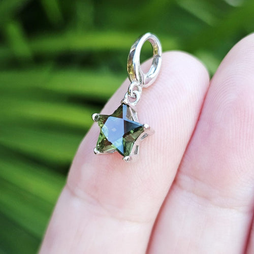 Moldavite Faceted Star Pendant | Pure Frequency