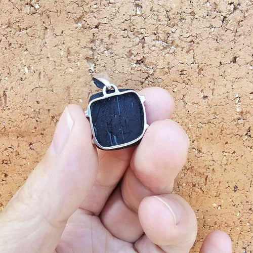 Moldavite & Black Tourmaline Pendant | Power Meets Purpose
