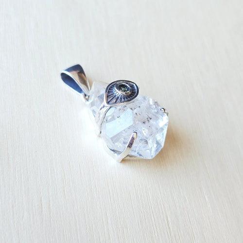 Moldavite & Herkimer Pendant | Quantum Vision