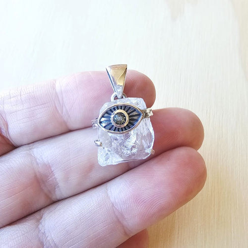Moldavite & Herkimer Pendant | The Quantum Path
