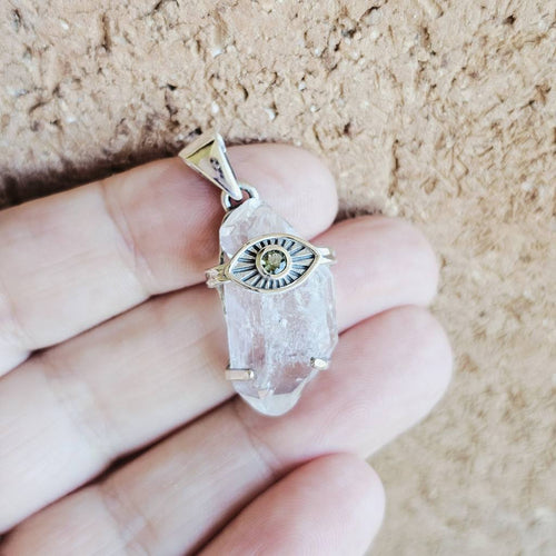 Moldavite & Herkimer Pendant | The Quantum Path