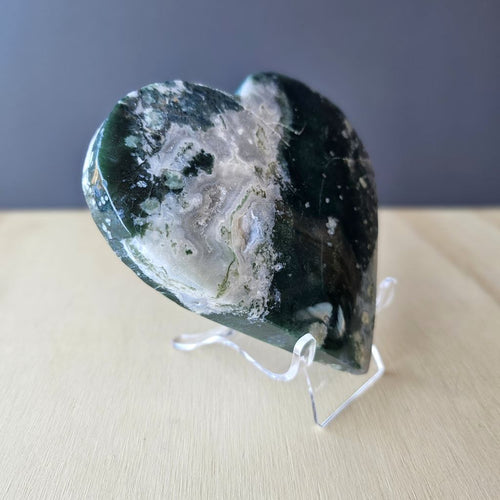 Moss Agate Heart | Nature's Heartbeat