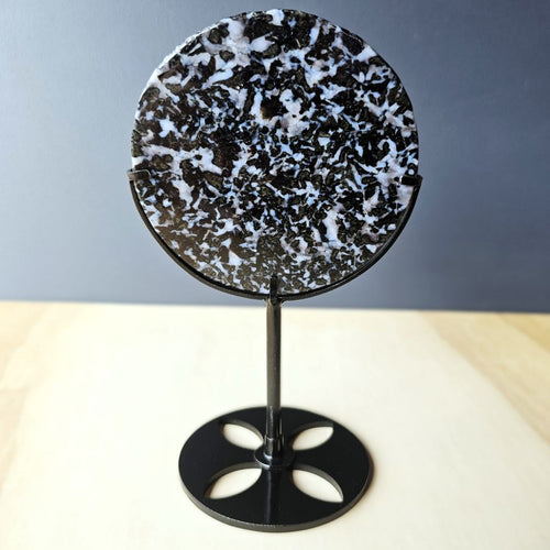 Mystic Merlinite Moon Face Carving | Custom Stand