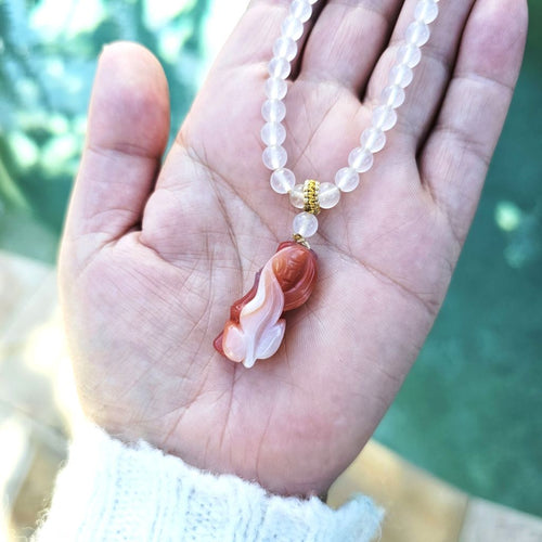 Nanhong Agate Adjustable Necklace | Bamboo Serenity