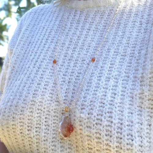 Nanhong Agate Adjustable Necklace | Weaver Of Fortune