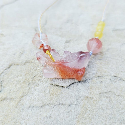 Nanhong Agate Koi Fish Adjustable Necklace | Gentle Current