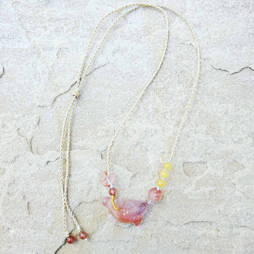 Nanhong Agate Koi Fish Adjustable Necklace | Gentle Current