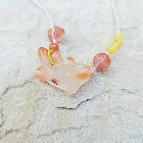 Nanhong Agate Koi Fish Adjustable Necklace | Tranquil Waters