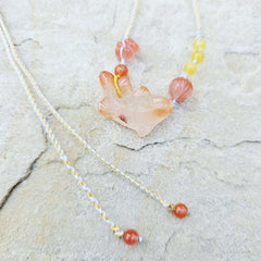 Nanhong Agate Koi Fish Adjustable Necklace | Tranquil Waters