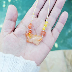 Nanhong Agate Koi Fish Adjustable Necklace | Tranquil Waters