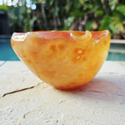 Natural Carnelian Carved Bowl 465gms