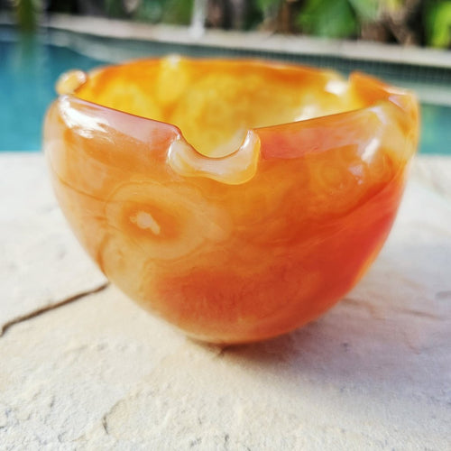 Natural Carnelian Carved Bowl 465gms