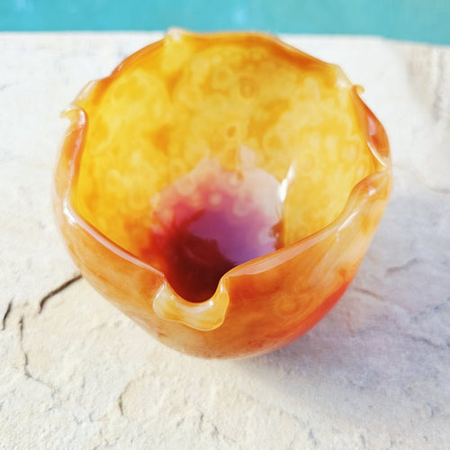 Natural Carnelian Carved Bowl 465gms