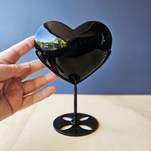 Obsidian Heart On Stand | Protected Love