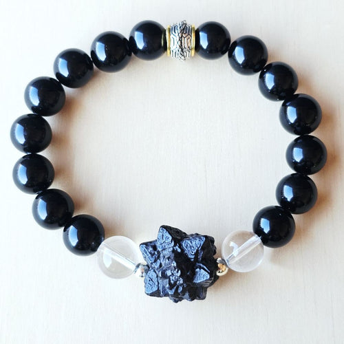 Obsidian & Prophecy Stone Bracelet | Prophetic Protection